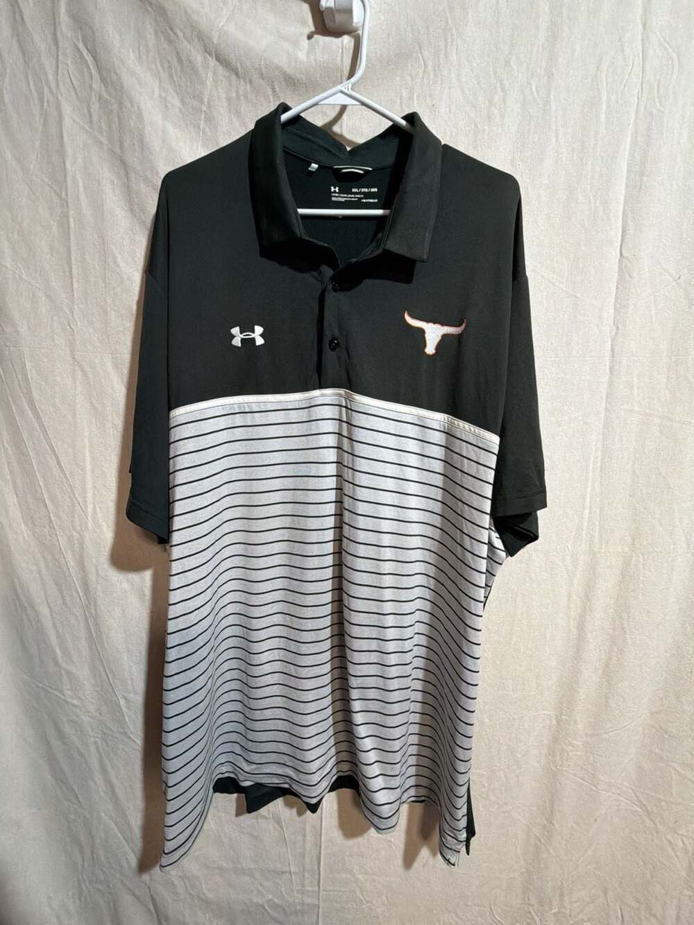 Under Armour Texas Longhorns Colorblock Striped HeatGear Polo 3XL